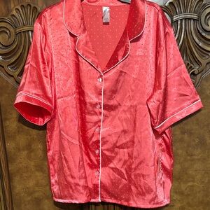 Luxurious Satin Coral Pajama Top (R)